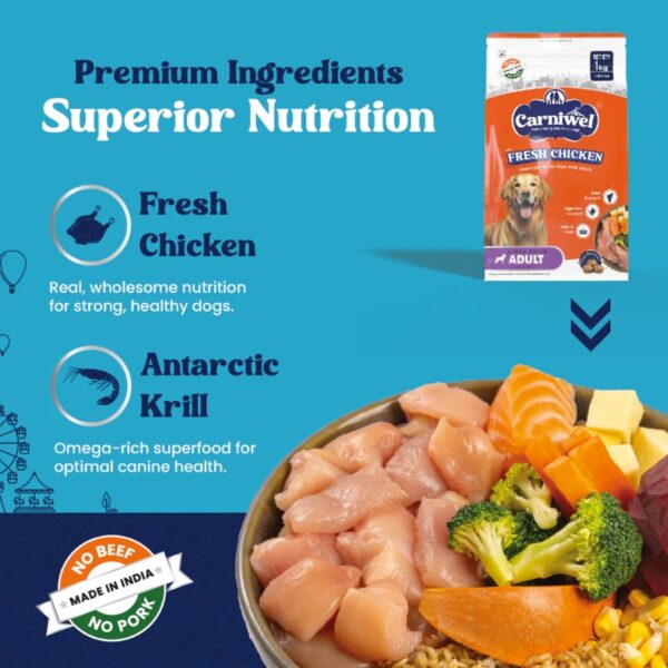 Carniwel Fresh Chicken- Dry Food for Large Breed - Adult 1