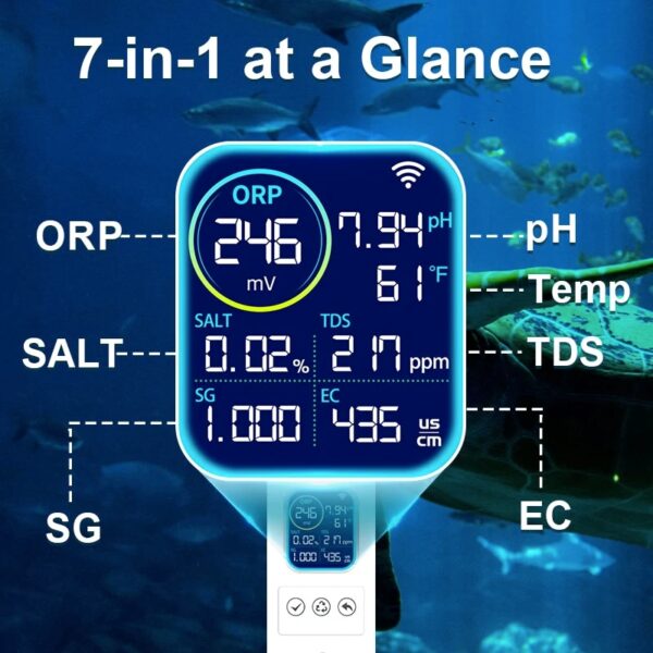Kactoily Smart 7-in-1 Aquarium WiFi Monitor1