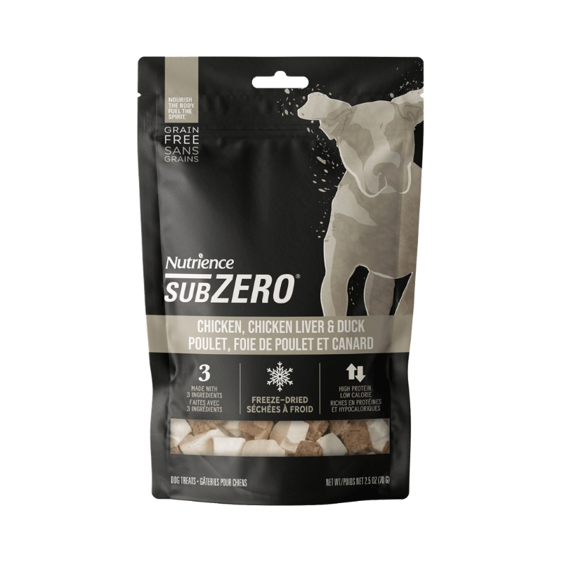 Nutrience SubZero Freeze Dried Chicken, Chicken Liver and Duck Dog Treats 70 g