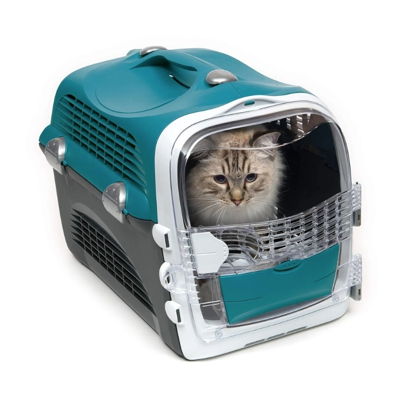 Catit Cabrio Cat Carrier - Turquoise Pet Travel Box