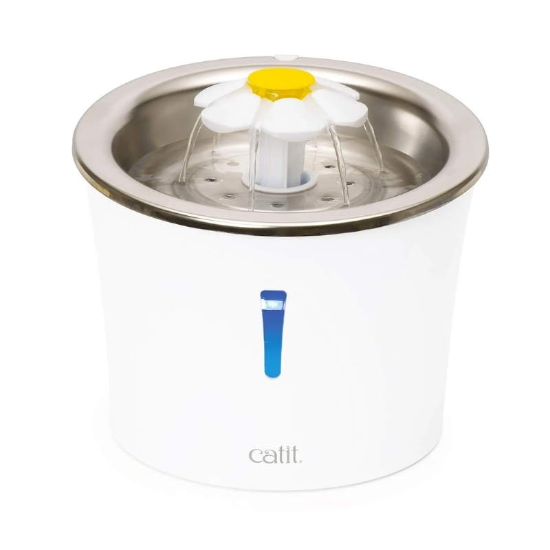 Catit Flower Fountain with Stainless Steel Top - White