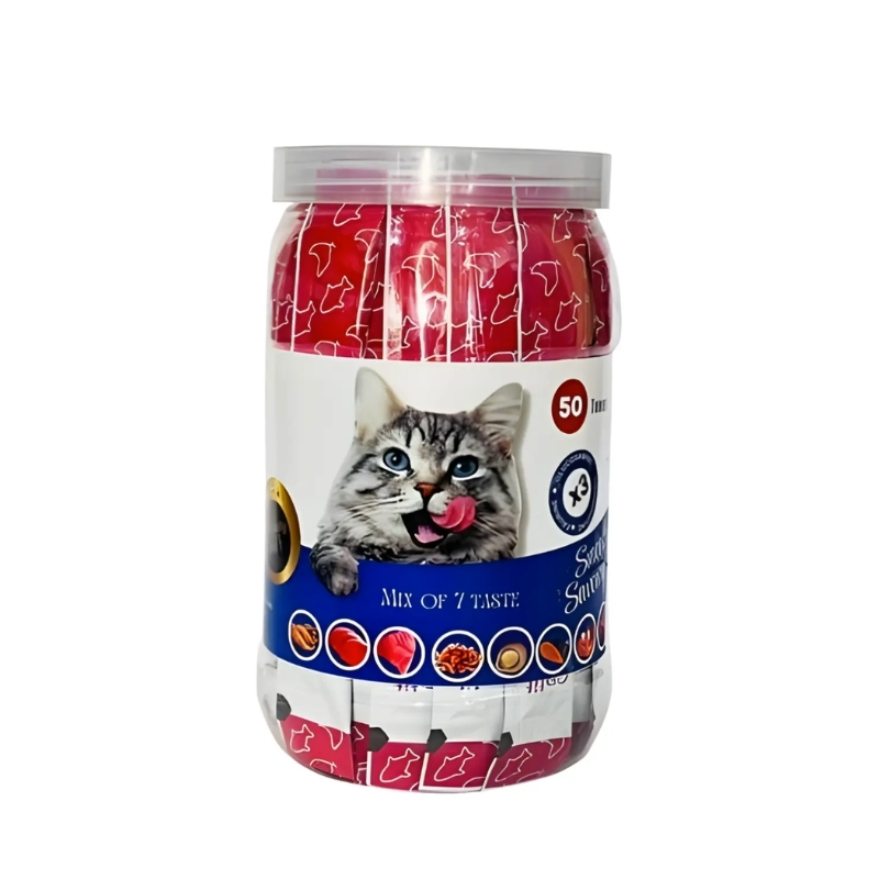 Catit Smooth And Savoury Creamy Treats Jar for Cats - Mix Taste of 7 Flavours