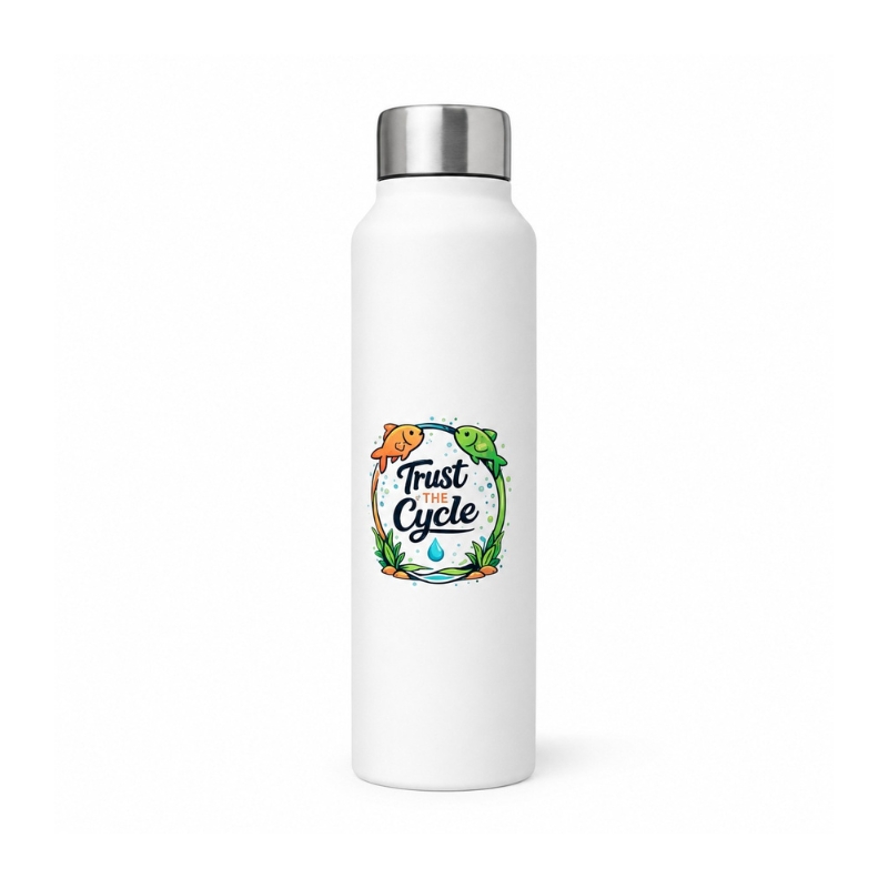 Something Fishy Trust The Cycle Stainless Steel Water Bottle 1000ml - Aquarium Hobby Merch